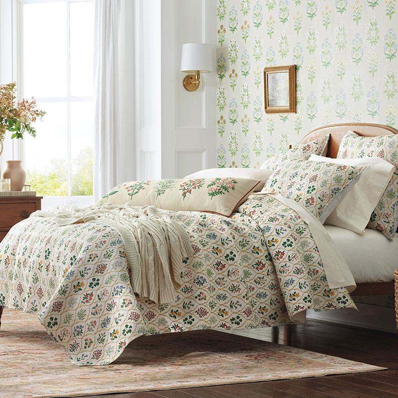 Rifle Paper Co. Hawthorne Floral Voile Quilt | The Company Store