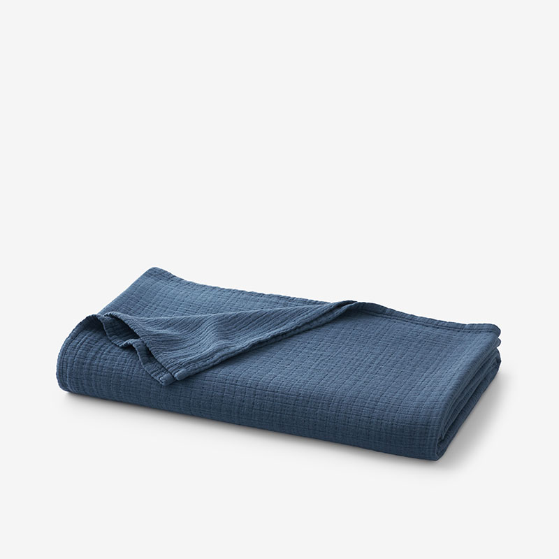 The Company Store Gossamer Cotton Throw Blanket In Blue