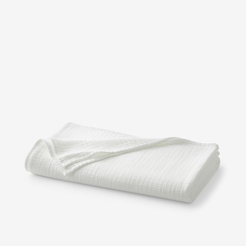 The Company Store Gossamer Cotton Throw Blanket In White