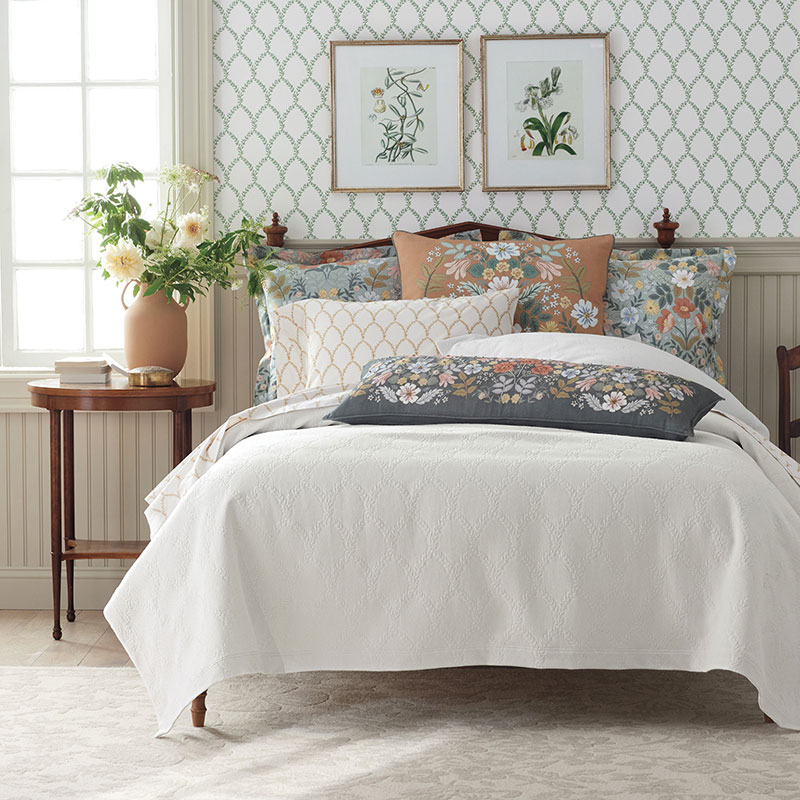 Rifle Paper Co. Laurel Matelasse Coverlet | The Company Store