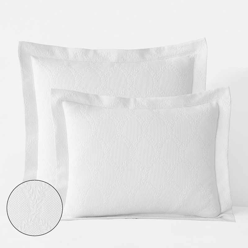 The Company Store Laurel Matelasse Sham In White