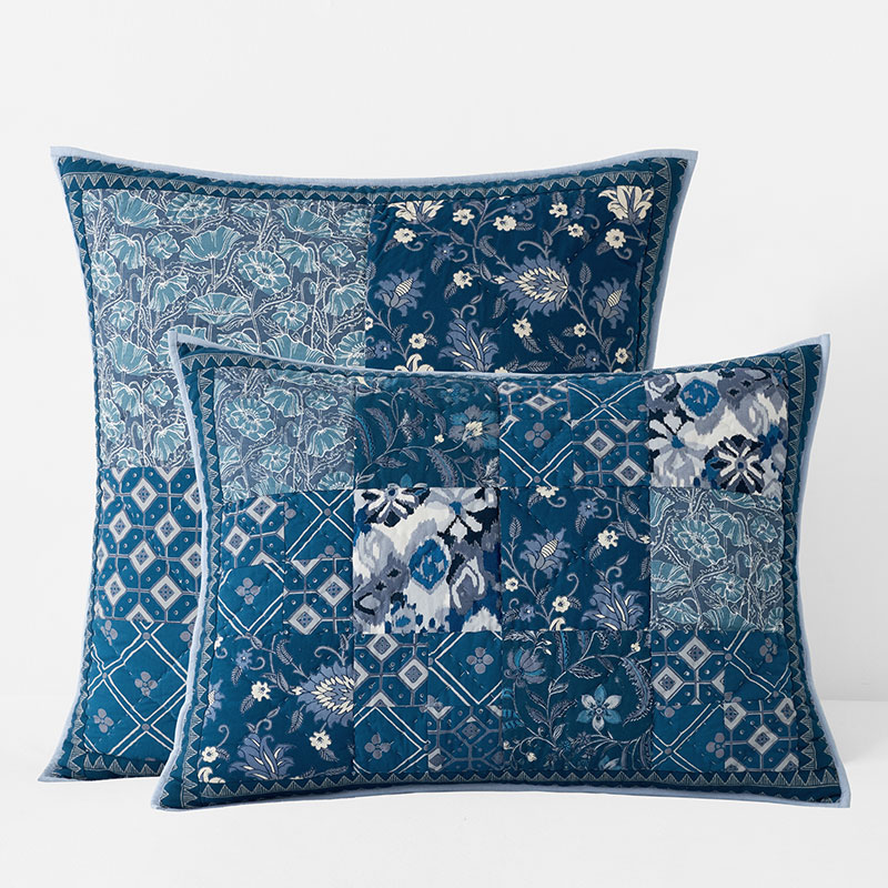 Shobha Indigo Blue Patchwork Quilted Sham | The Company Store