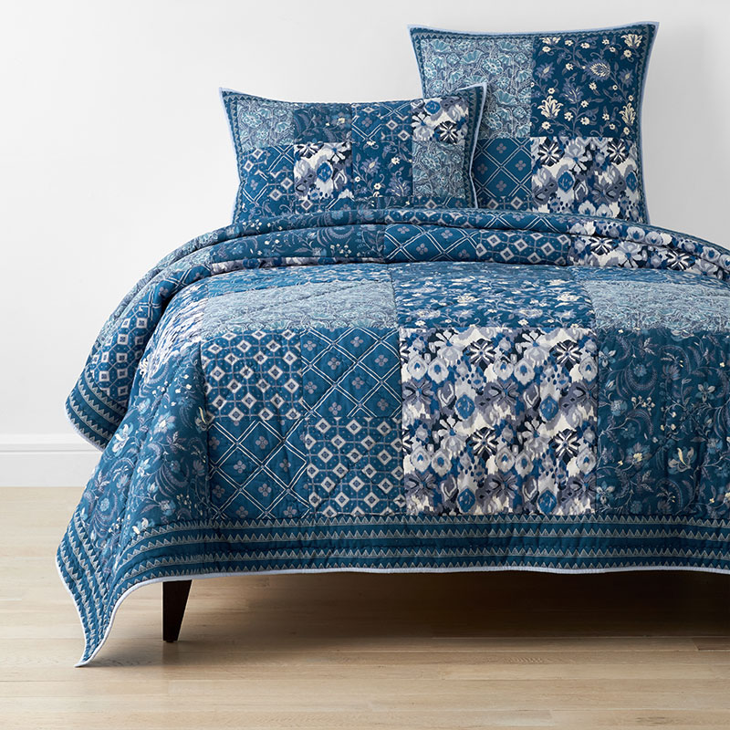 Shobha Indigo Blue Patchwork Quilt | The Company Store