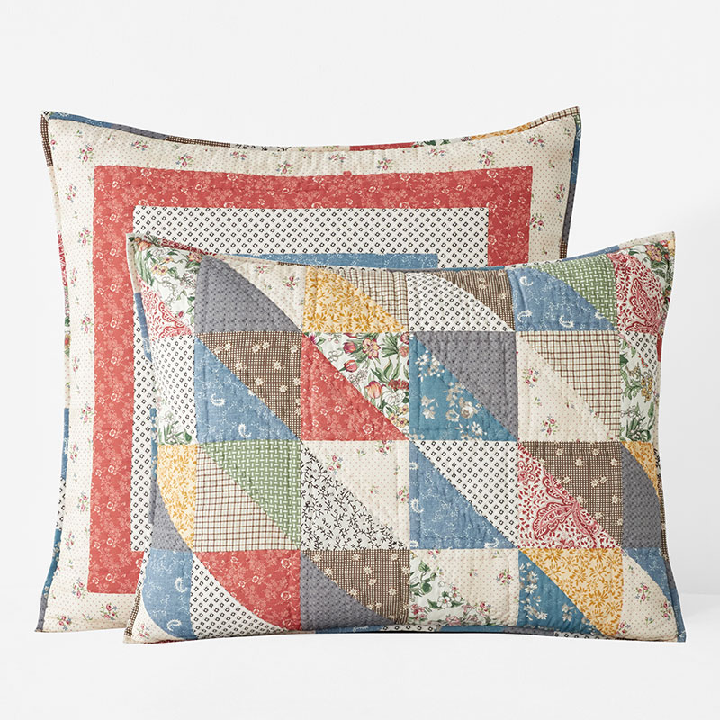 Sophie Handcrafted Mixed-Print Quilted Sham | The Company Store