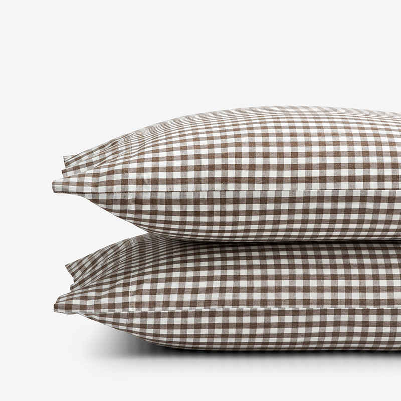 Gingham Print Cotton Percale Pillowcases The Company Store