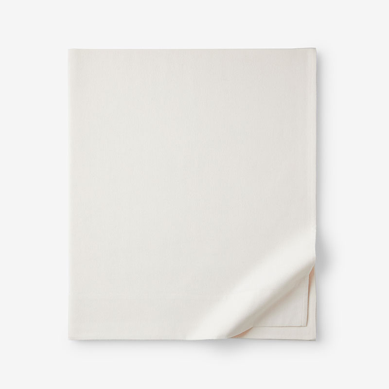 The Company Store Classic Ultra-cozy Cotton Velvet Cotton Flannel Flat Bed Sheet In Ivory