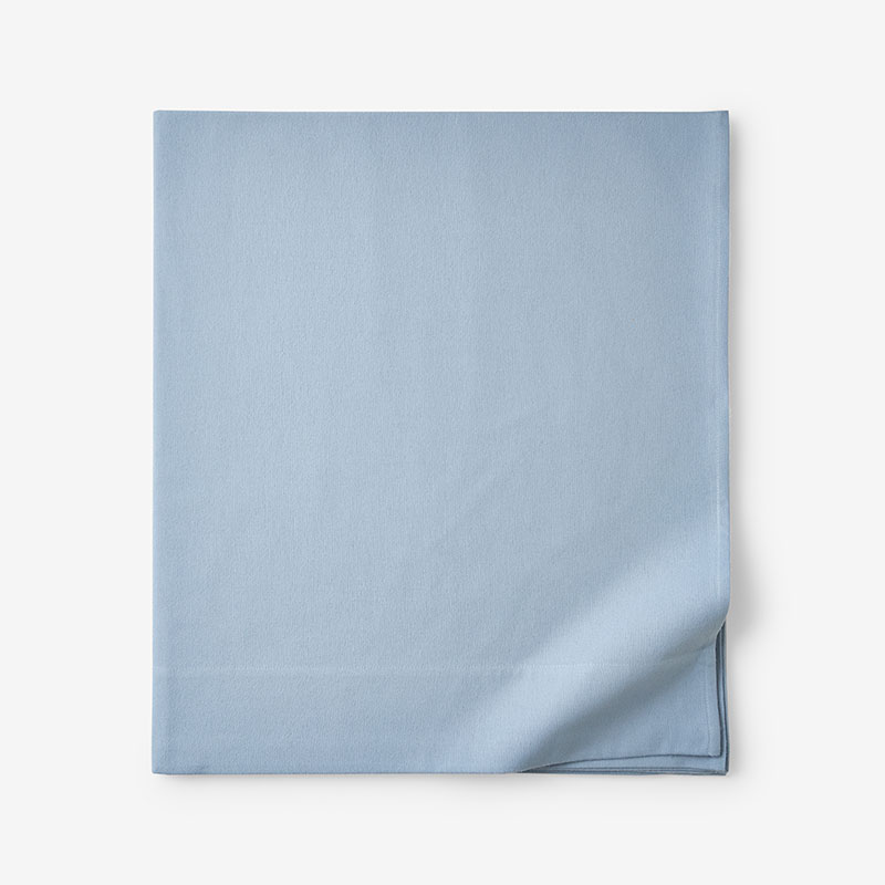 The Company Store Classic Ultra-cozy Cotton Velvet Cotton Flannel Flat Bed Sheet In Powder Blue