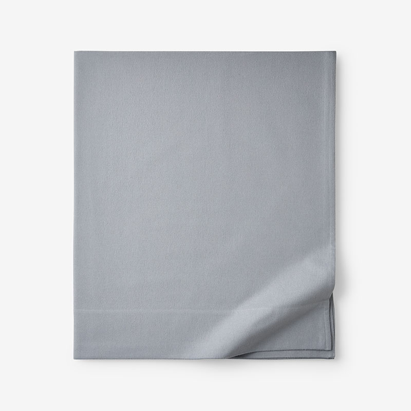 The Company Store Classic Ultra-cozy Cotton Velvet Cotton Flannel Flat Bed Sheet In Slate Gray
