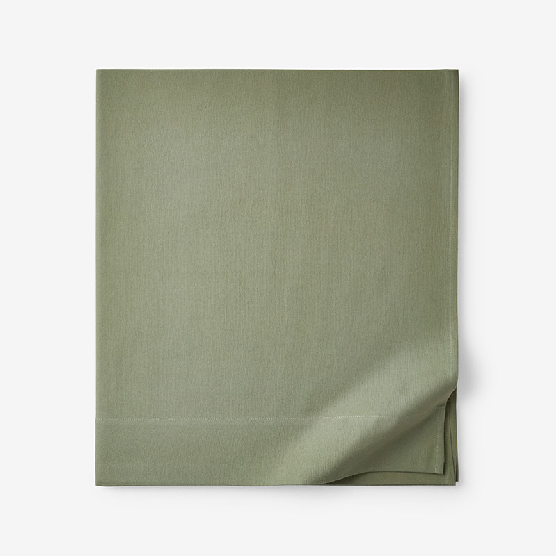 The Company Store Classic Ultra-cozy Cotton Velvet Cotton Flannel Flat Bed Sheet In Willow Green