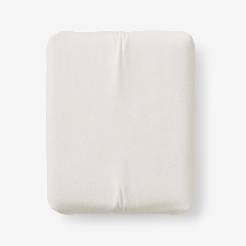 The Company Store Classic Ultra-cozy Cotton Velvet Cotton Flannel Fitted Bed Sheet In Ivory