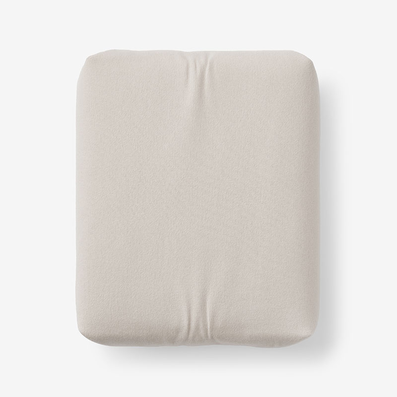 The Company Store Classic Ultra-cozy Cotton Velvet Cotton Flannel Fitted Bed Sheet In Ivory