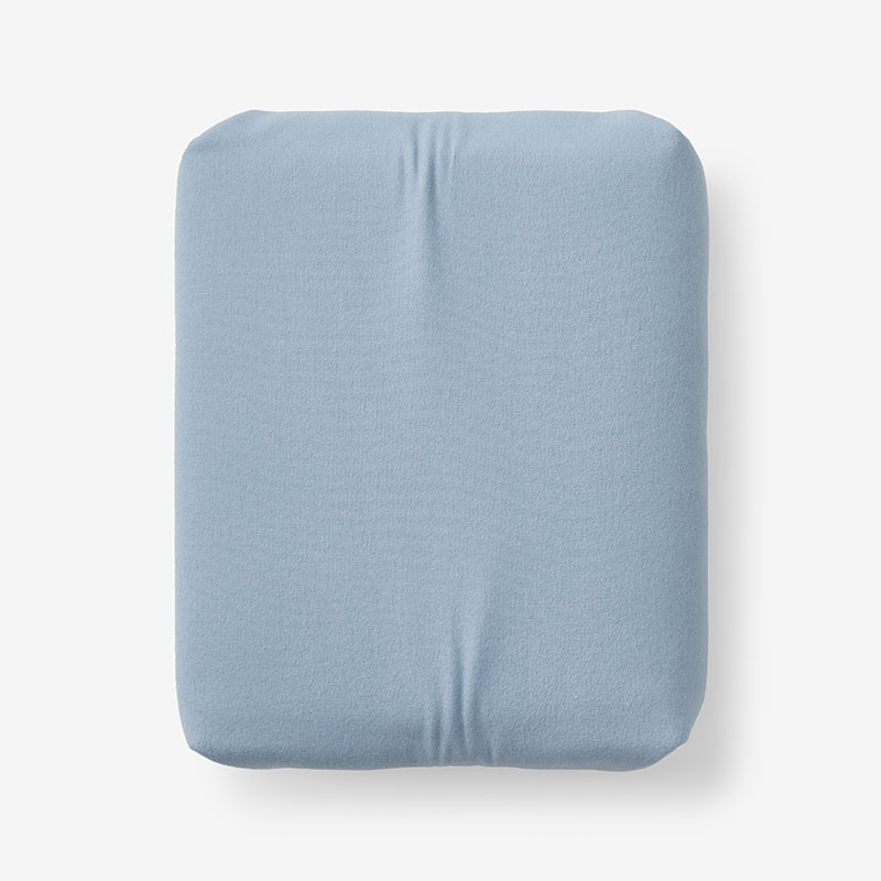 The Company Store Classic Ultra-cozy Cotton Velvet Cotton Flannel Fitted Bed Sheet In Powder Blue