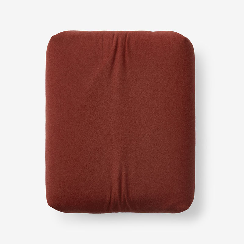 The Company Store Classic Ultra-cozy Cotton Velvet Cotton Flannel Fitted Bed Sheet In Orange/coral/red