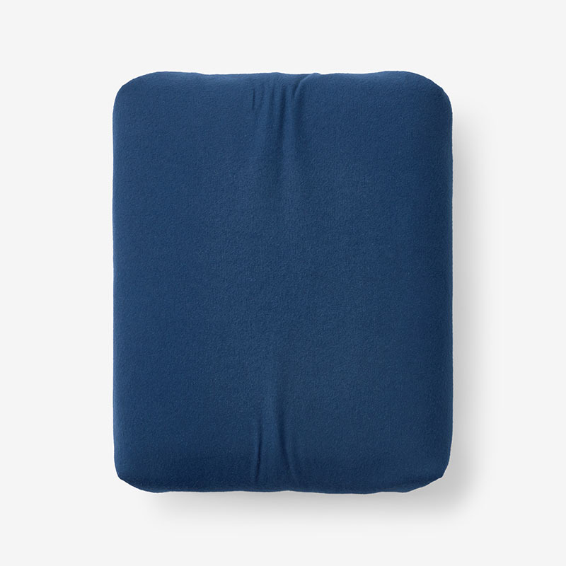 The Company Store Classic Ultra-cozy Cotton Velvet Cotton Flannel Fitted Bed Sheet In Slate Blue