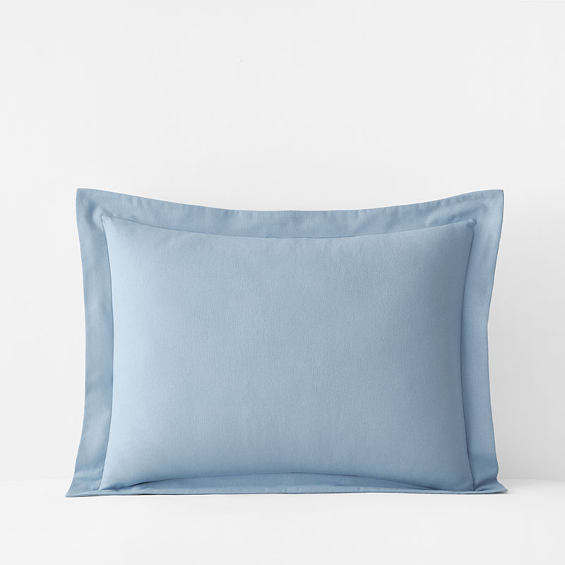 The Company Store Classic Ultra-cozy Cotton Velvet Cotton Flannel Sham In Powder Blue