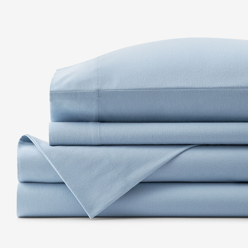 THE COMPANY STORE CLASSIC ULTRA-COZY COTTON VELVET COTTON FLANNEL BED SHEET SET 