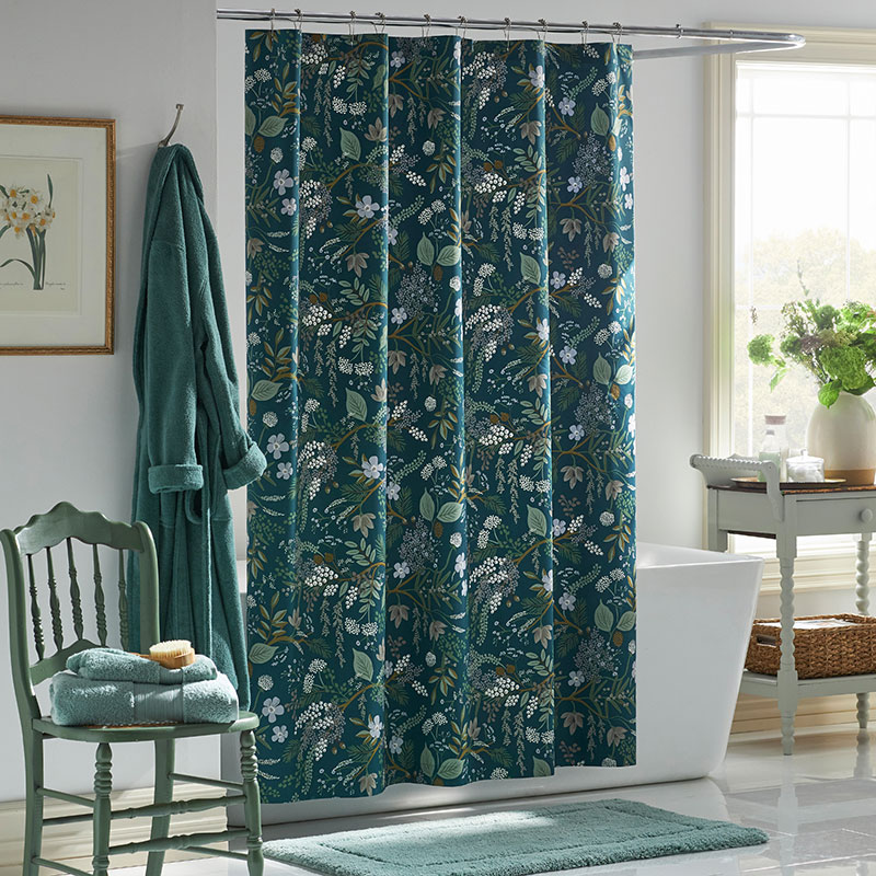 The Company Store Juniper Forest Classic Smooth Sateen Shower Curtain In Blue/green/teal