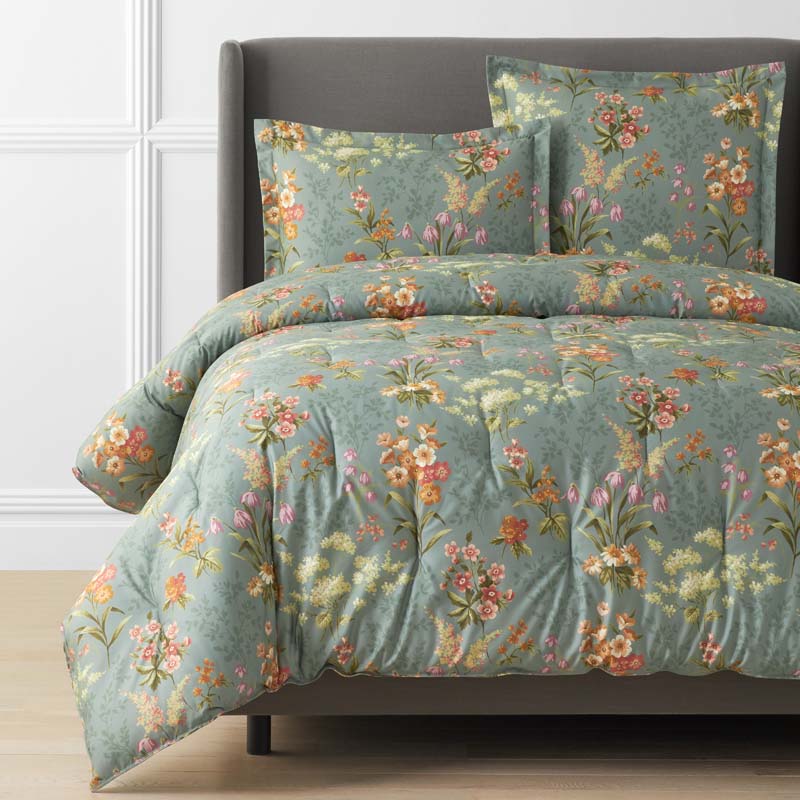 The Company Store Blooming Elegance Premium Smooth Wrinkle-free Sateen Comforter In Multi
