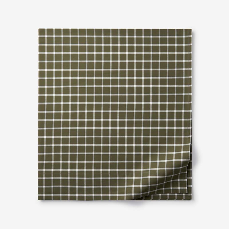 The Company Store Classic Stripes And Plaids Cool Yarn-dyed Cotton Percale Flat Bed Sheet