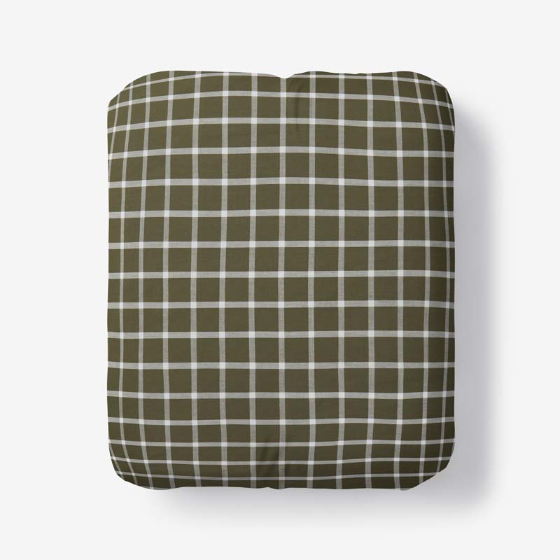 The Company Store Classic Stripes And Plaids Cool Yarn-dyed Cotton Percale Fitted Bed Sheet