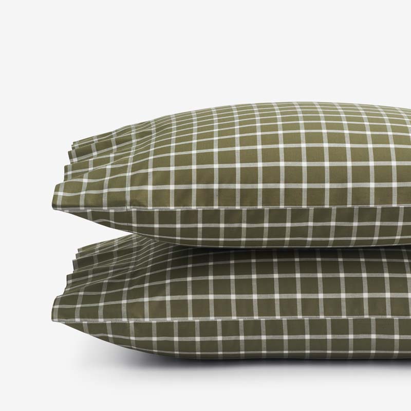 The Company Store Classic Stripes And Plaids Cool Yarn-dyed Cotton Percale Pillowcase Set