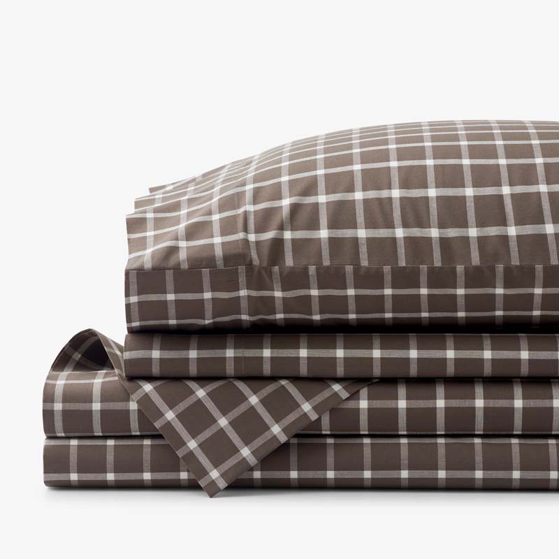 The Company Store Classic Stripes And Plaids Cool Yarn-dyed Cotton Percale Bed Sheet Set