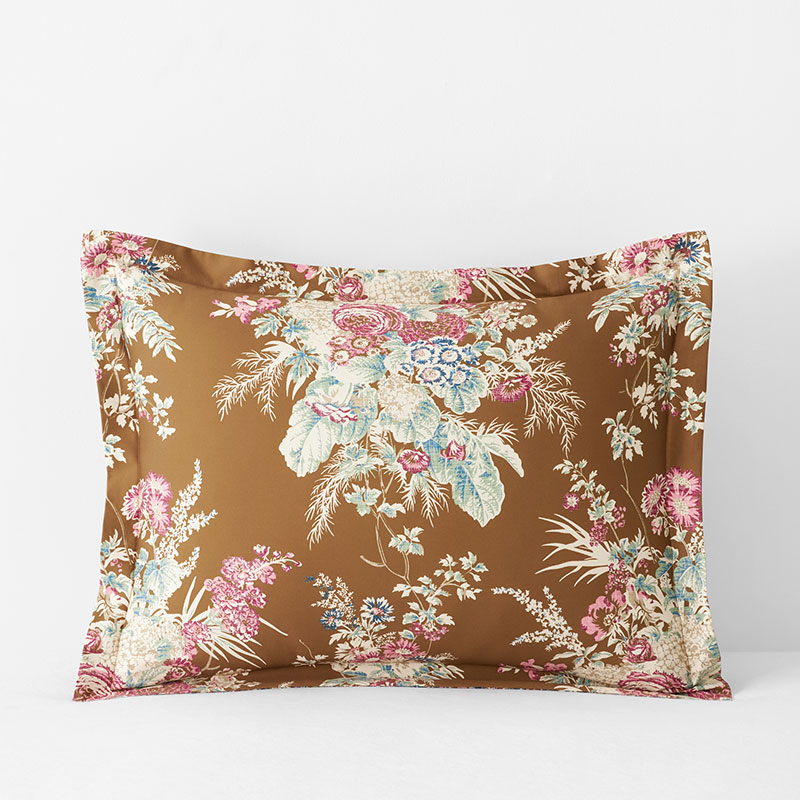 The Company Store Malti Premium Smooth Sateen Reversible Sham In Brown