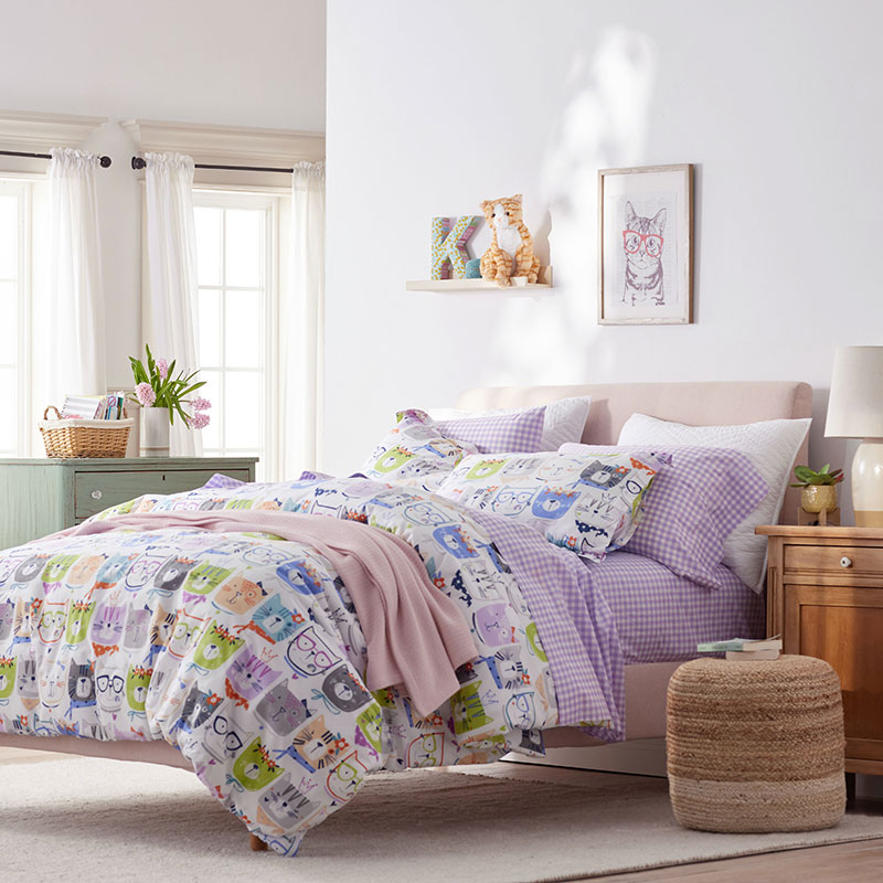 Stylish Cats Classic Cool Organic Cotton Percale Bed Sheet Set|61134
