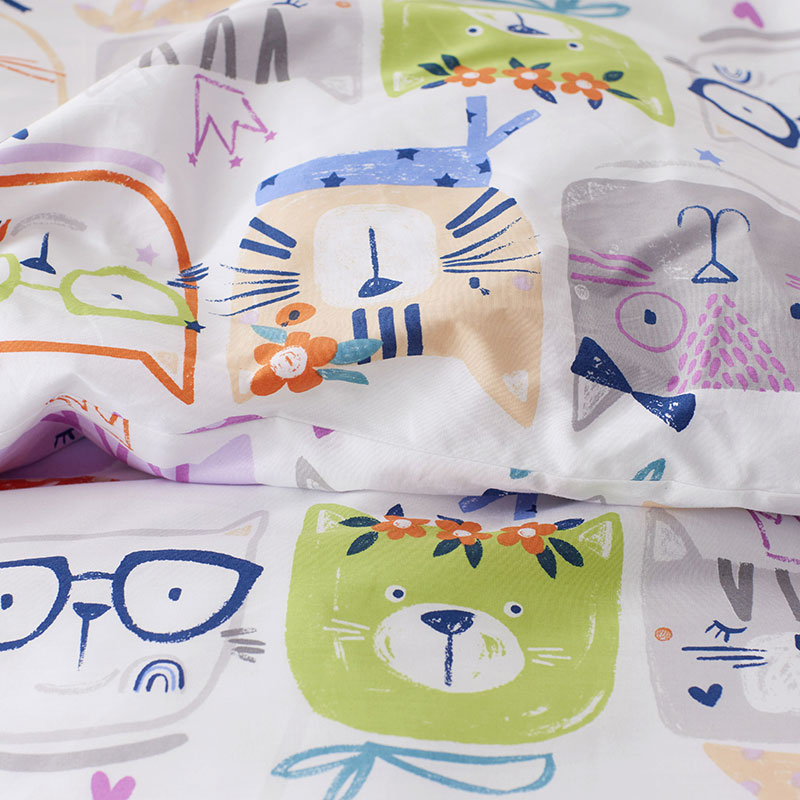 Stylish Cats Classic Cool Organic Cotton Percale Bed Sheet Set|61134