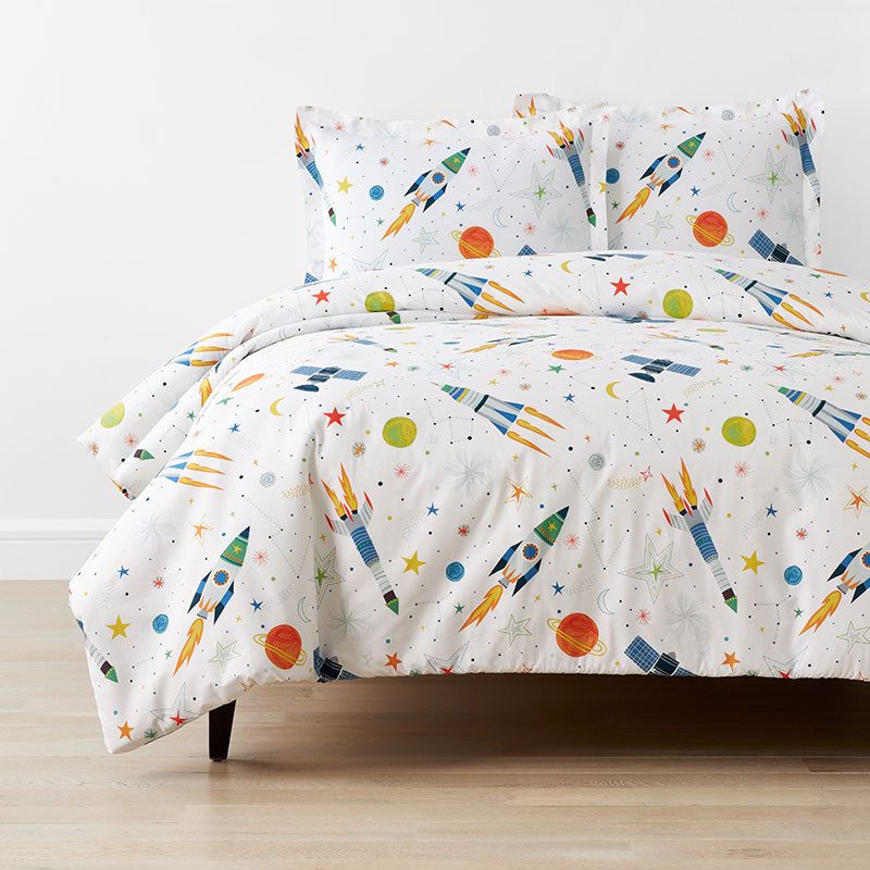 Outer Space Cotton Percale Kids Duvet Cover Set | The Company Store