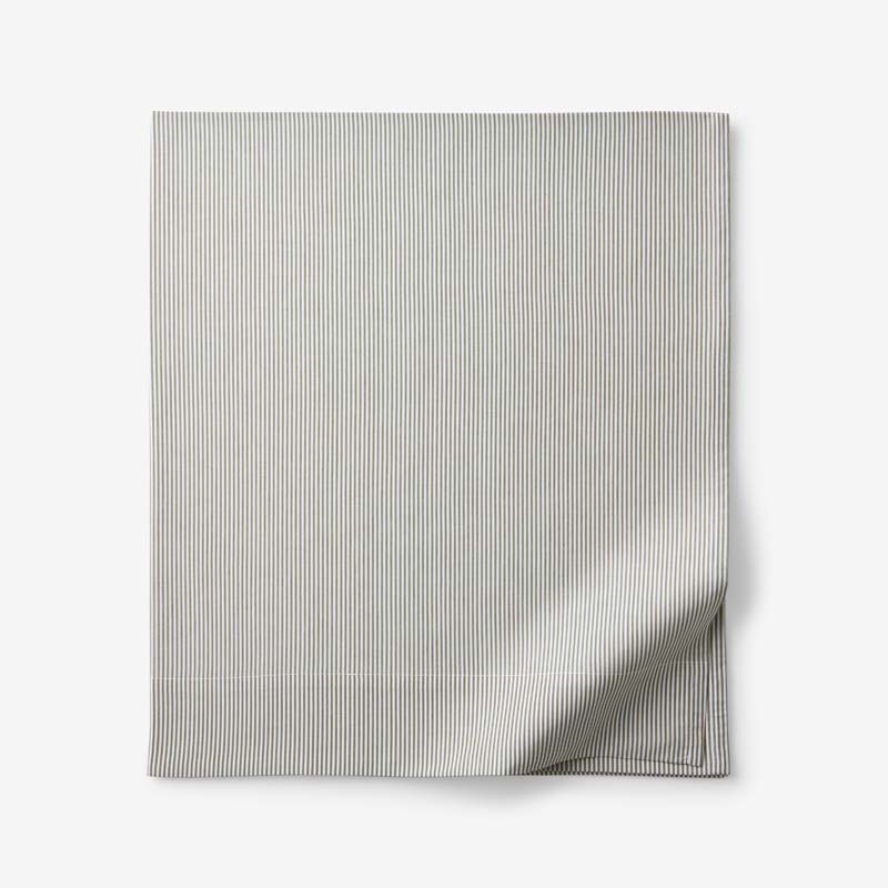 The Company Store Classic Stripes And Plaids Cool Yarn-dyed Cotton Percale Flat Bed Sheet