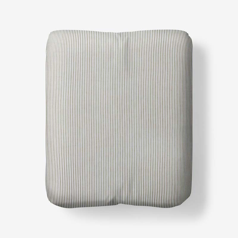 The Company Store Classic Stripes And Plaids Cool Yarn-dyed Cotton Percale Fitted Bed Sheet