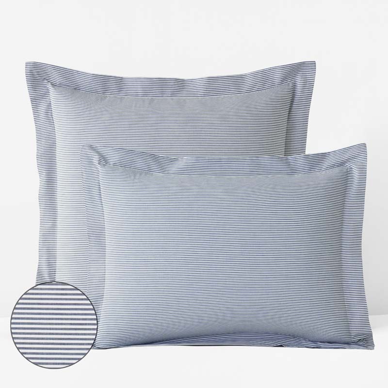 The Company Store Classic Stripes And Plaids Cool Yarn-dyed Cotton Percale Sham In Multi