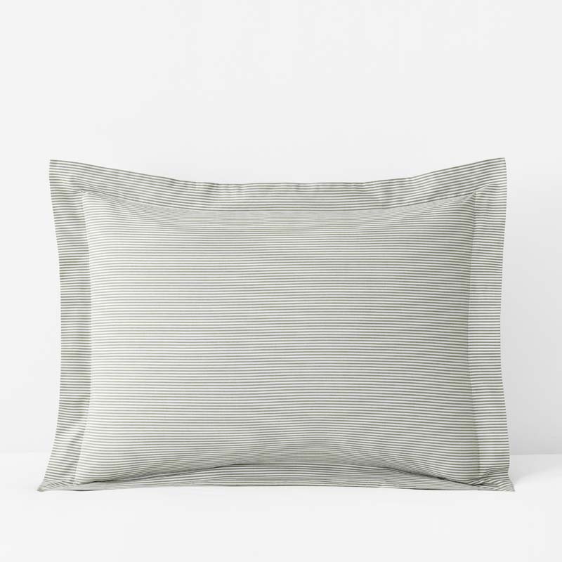 The Company Store Classic Stripes And Plaids Cool Yarn-dyed Cotton Percale Sham