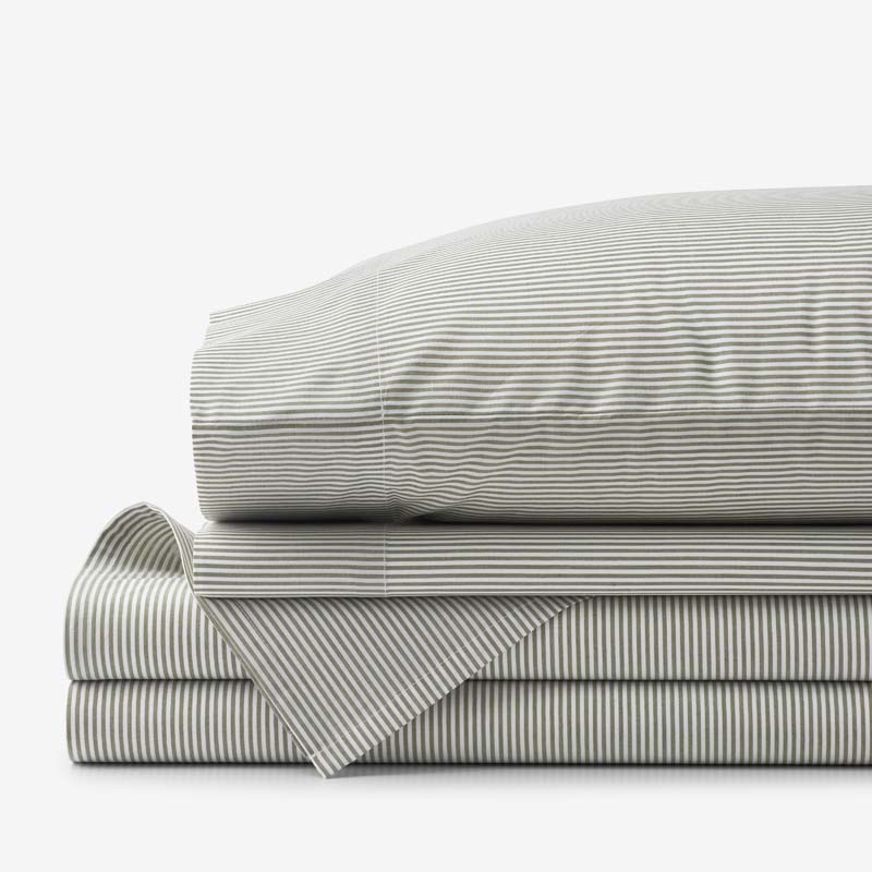 The Company Store Classic Stripes And Plaids Cool Yarn-dyed Cotton Percale Bed Sheet Set