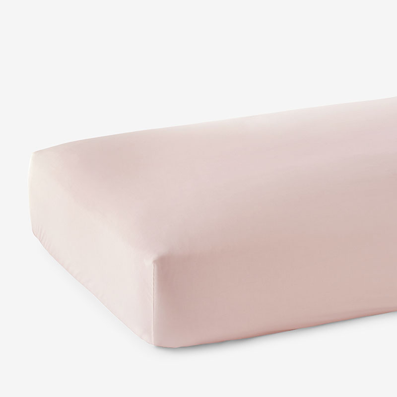 The Company Store Classic Smooth Sateen Solid Fitted Bed Sheet In Pink