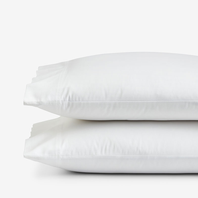 The Company Store Classic Smooth Sateen Solid Pillowcase Set In White