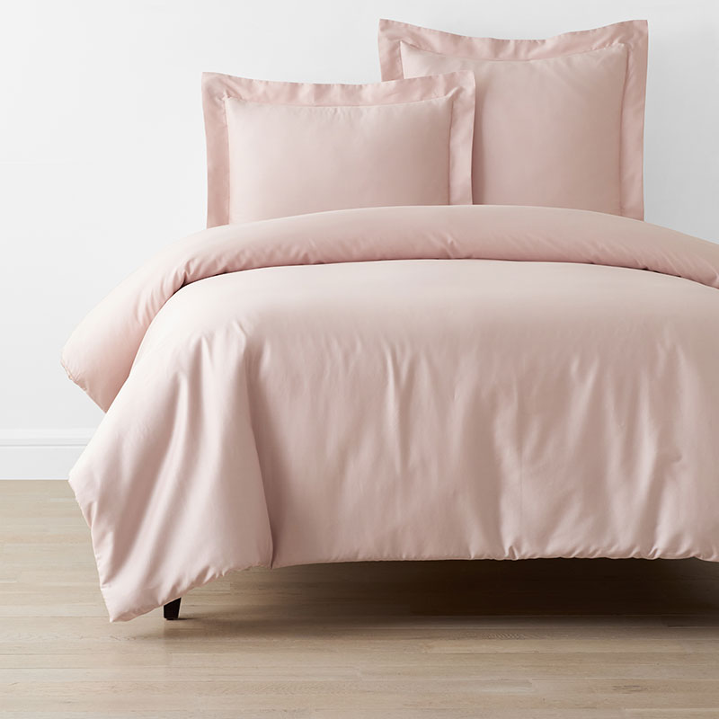 The Company Store Classic Smooth Sateen Solid Duvet Cover In Pink