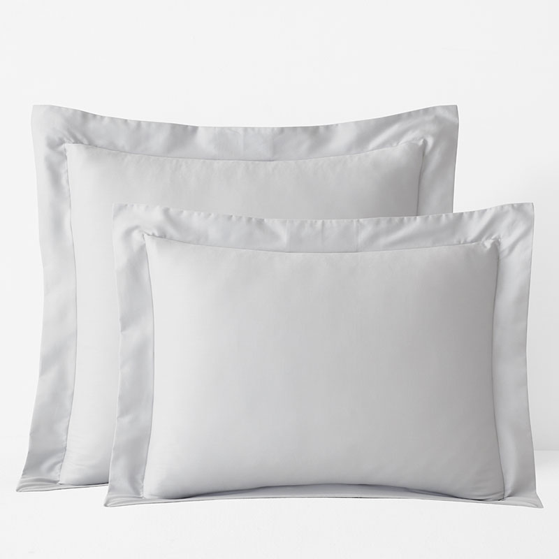 The Company Store Classic Smooth Sateen Solid Sham In Gray/light Gray