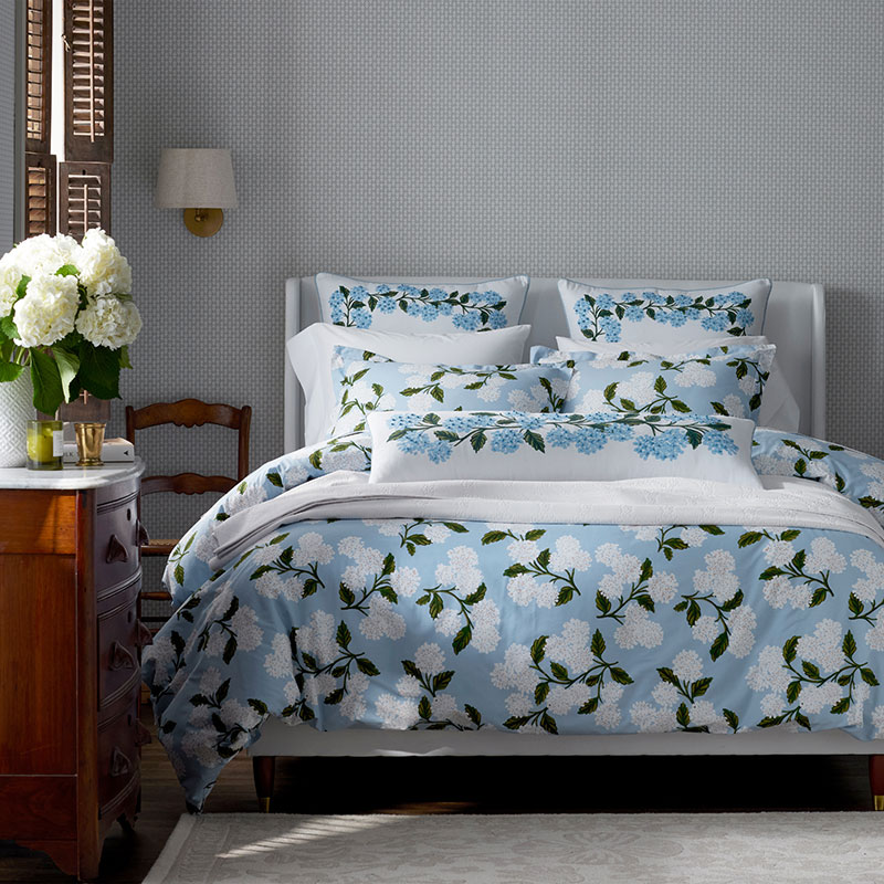 THE COMPANY STORE HYDRANGEA CLASSIC COOL COTTON PERCALE COMFORTER 