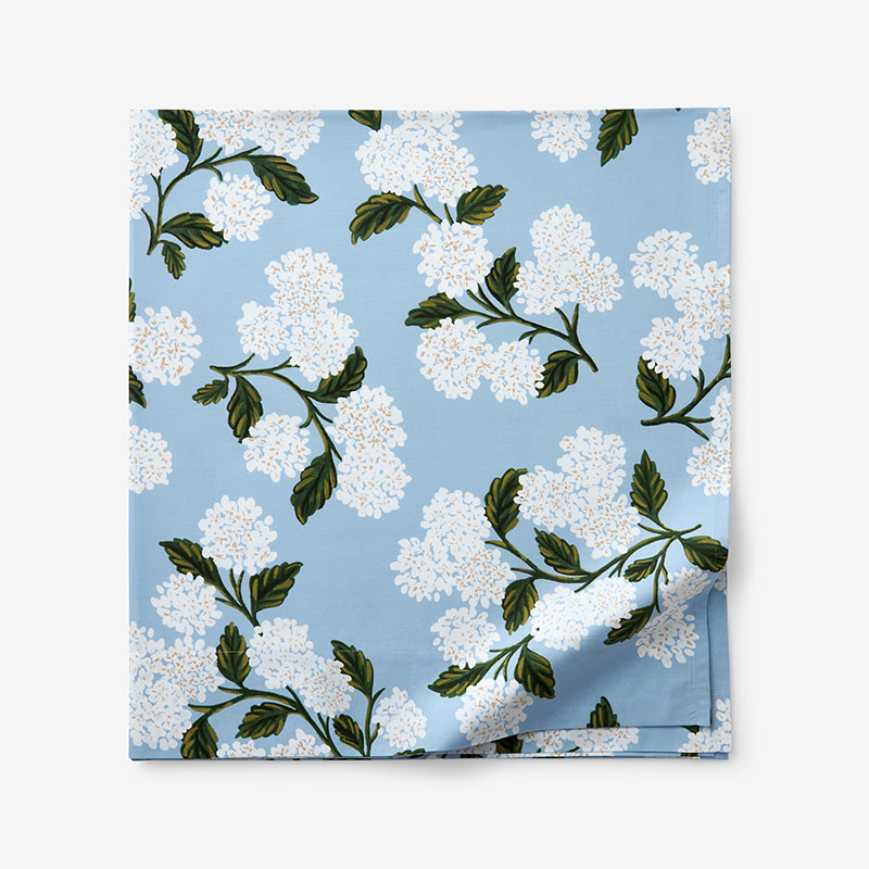 THE COMPANY STORE HYDRANGEA CLASSIC COOL COTTON PERCALE FLAT BED SHEET