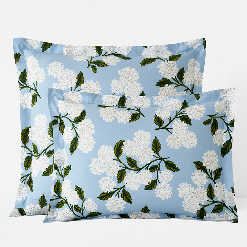 The Company Store Hydrangea Classic Cool Cotton Percale Sham In Powder Blue