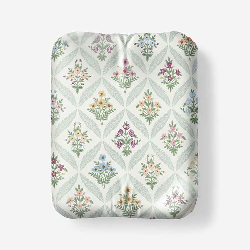 THE COMPANY STORE ESTEE GARDEN CLASSIC SMOOTH SATEEN FITTED BED SHEET