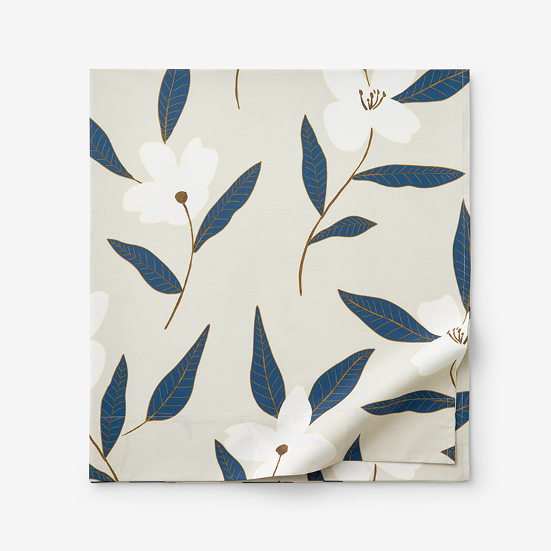 Plumeria Floral Cotton Percale Flat Bed Sheet