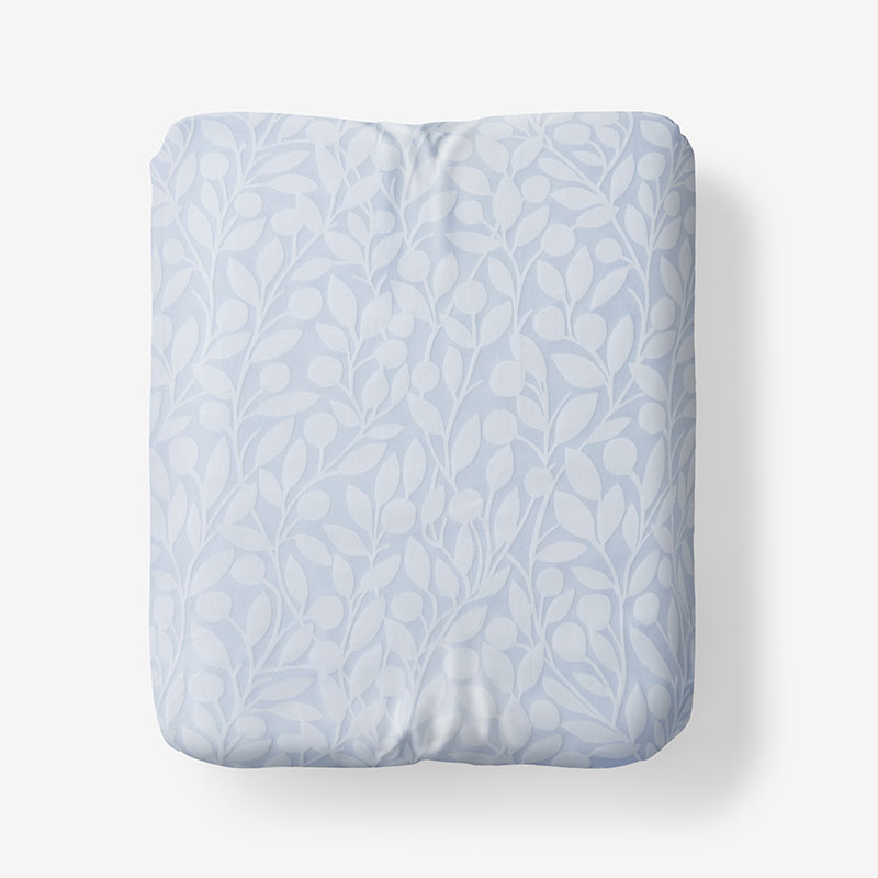 THE COMPANY STORE JACQUARD LEAF YARN-DYED PREMIUM SMOOTH SUPIMA® COTTON WRINKLE-FREE SATEEN FITTED BED SHEET