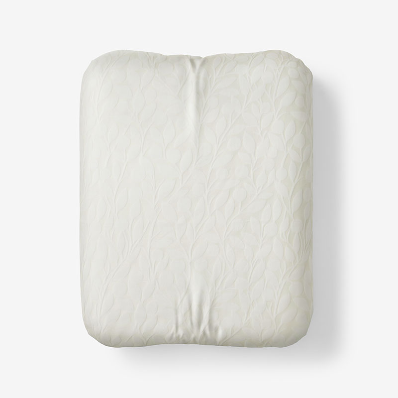 THE COMPANY STORE JACQUARD LEAF YARN-DYED PREMIUM SMOOTH SUPIMA® COTTON WRINKLE-FREE SATEEN FITTED BED SHEET
