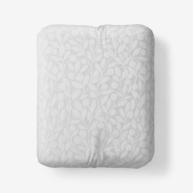 THE COMPANY STORE JACQUARD LEAF YARN-DYED PREMIUM SMOOTH SUPIMA® COTTON WRINKLE-FREE SATEEN FITTED BED SHEET