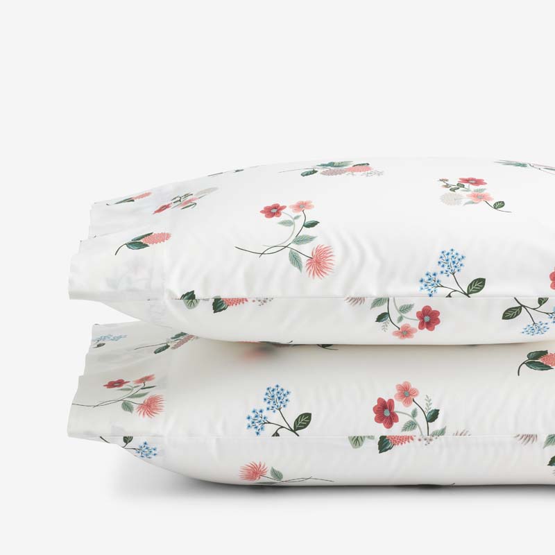 The Company Store Ditsy Dahlia Classic Cool Cotton Percale Pillowcase Set