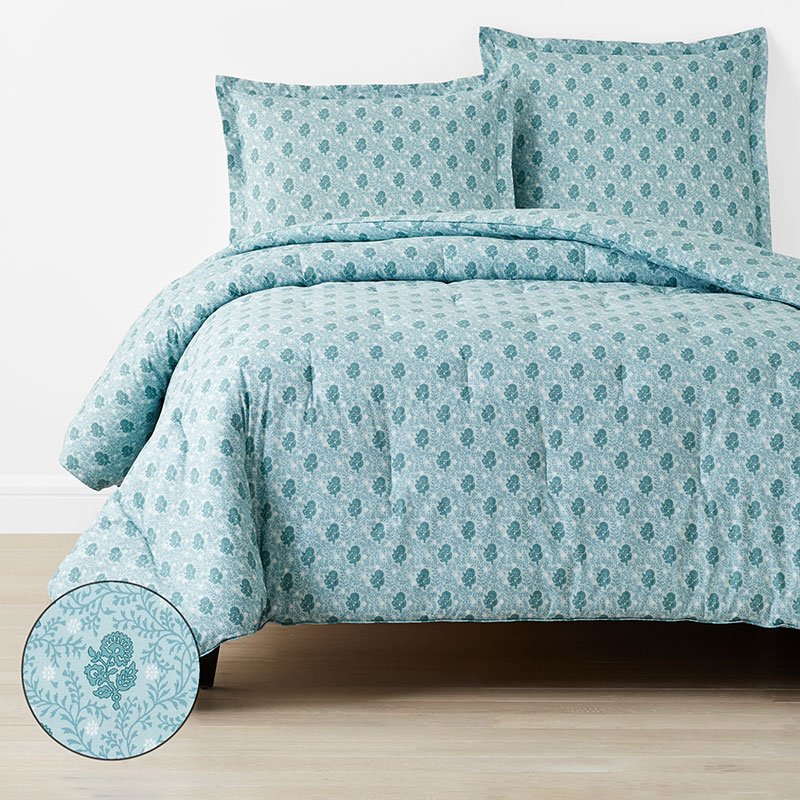 THE COMPANY STORE MINI GARDEN CLASSIC COOL COTTON PERCALE COMFORTER