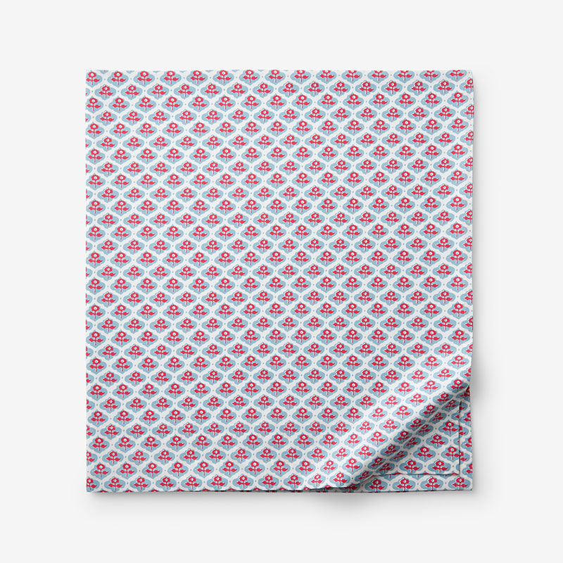 THE COMPANY STORE MINI GARDEN CLASSIC COOL COTTON PERCALE FLAT BED SHEET